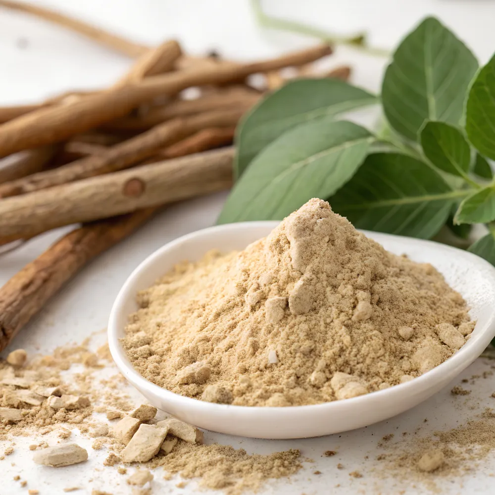 ApoVerum Shaka - Ashwagandha Eine Schüssel mit Ashwagandha-Pulver